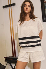 Load image into Gallery viewer, Pointelle Fabric Drop Shoulder Top
