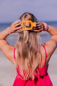 TELETIES - Square Flat Hair Clip | Large | Mango for it!