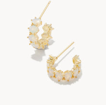 Load image into Gallery viewer, Cailin Gold Crystal Huggie Earrings in Champagne Opal Crystal
