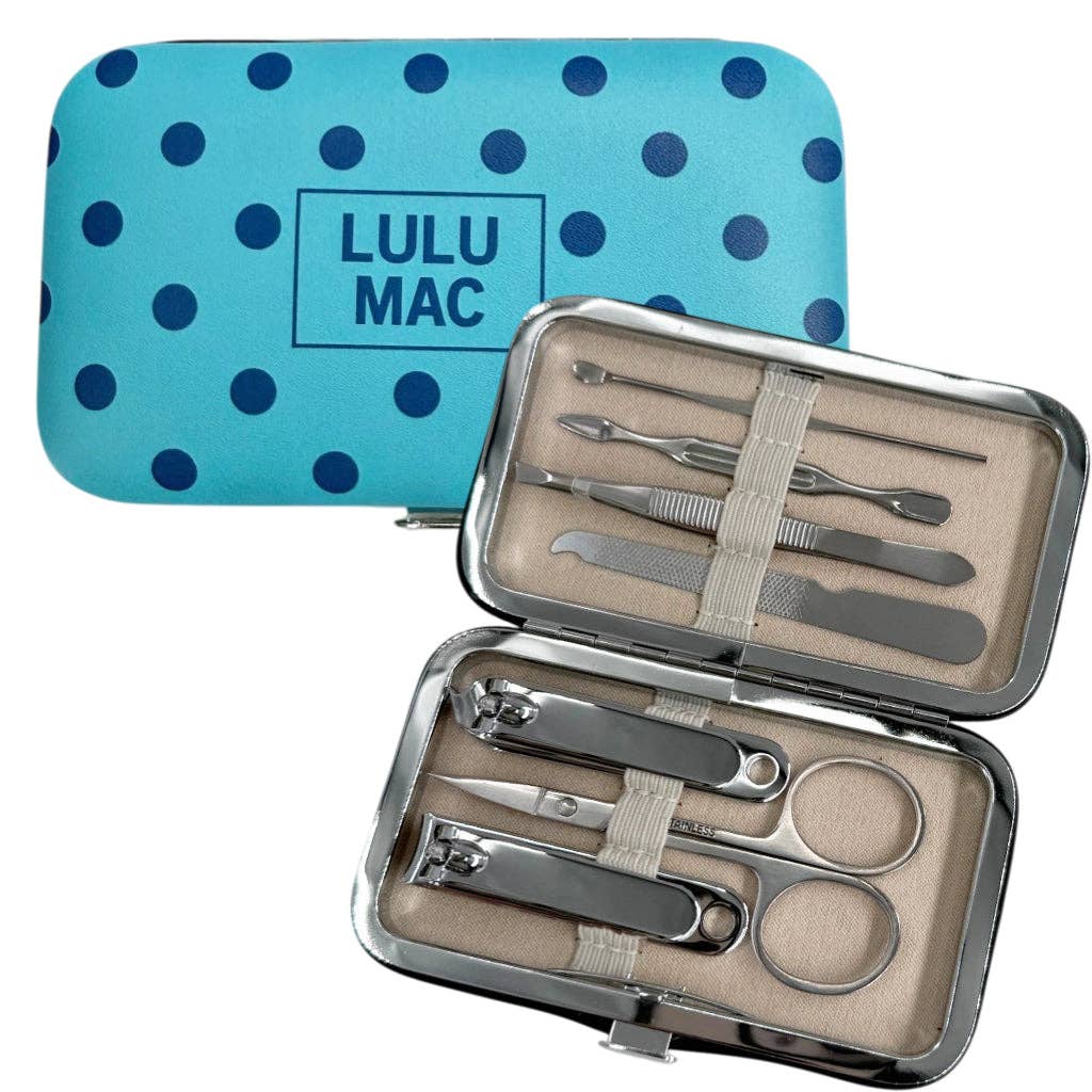 Lulu Mac Blue/Navy Dot Manicure Set