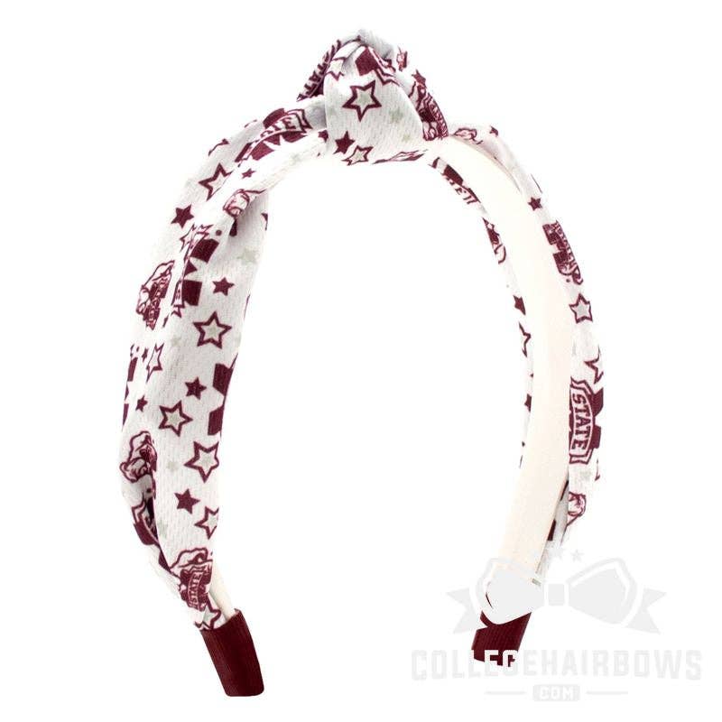 Mississippi State Logo Ripple-Textured Knot Wrap Headband
