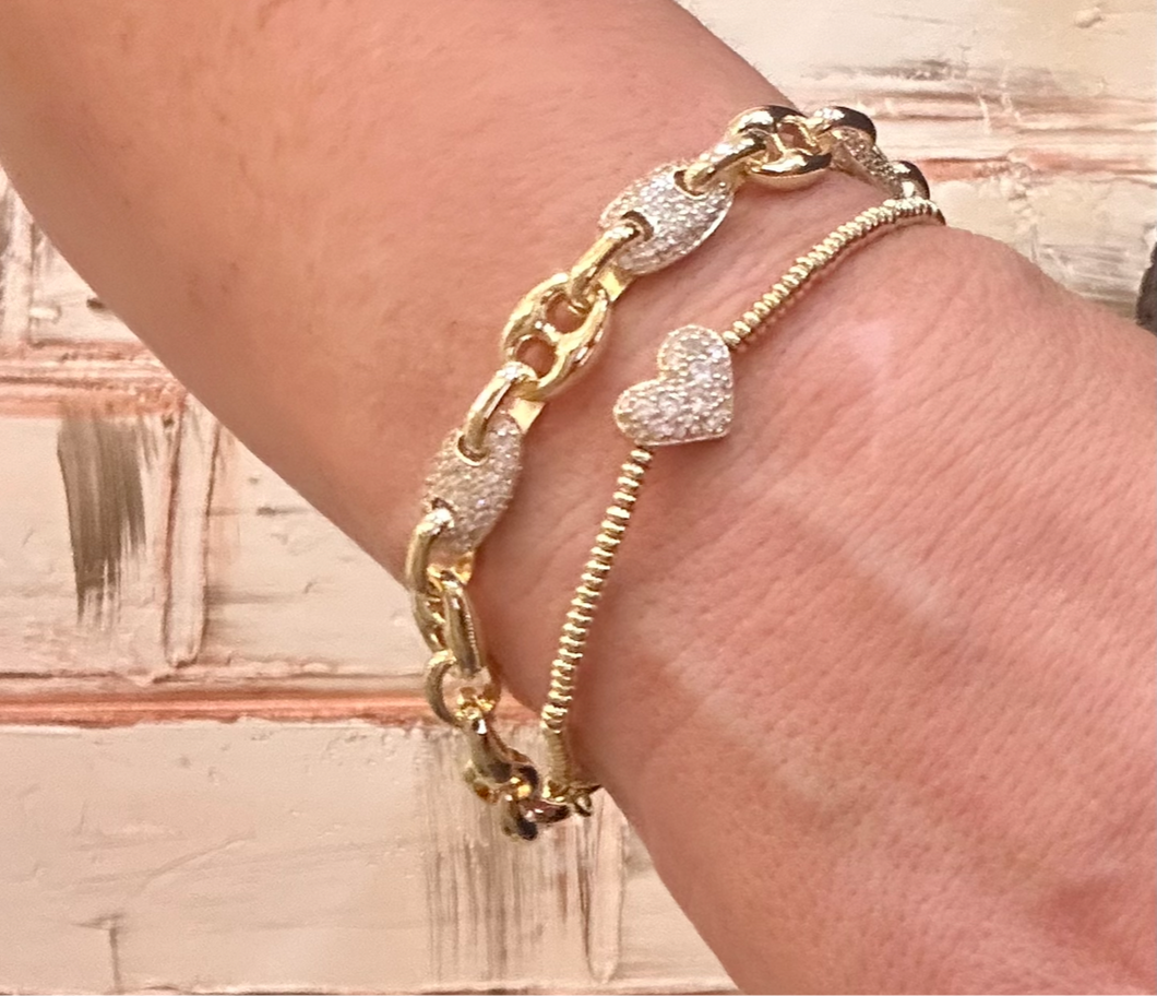 Ari Heart Pave Stretch Bracelet