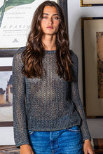 Load image into Gallery viewer, Crewneck Crochet Knit Fishnet Top
