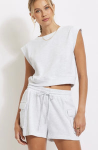 Cotton Terry Contrast Sweatshirt and Shorts
Set
