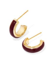 Ainsley Gold Earring-Burgundy