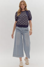 Load image into Gallery viewer, Floral Short Sleeve Sweater
