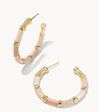 Load image into Gallery viewer, Gigi Gold Hoop Earrings in Pink Mix
