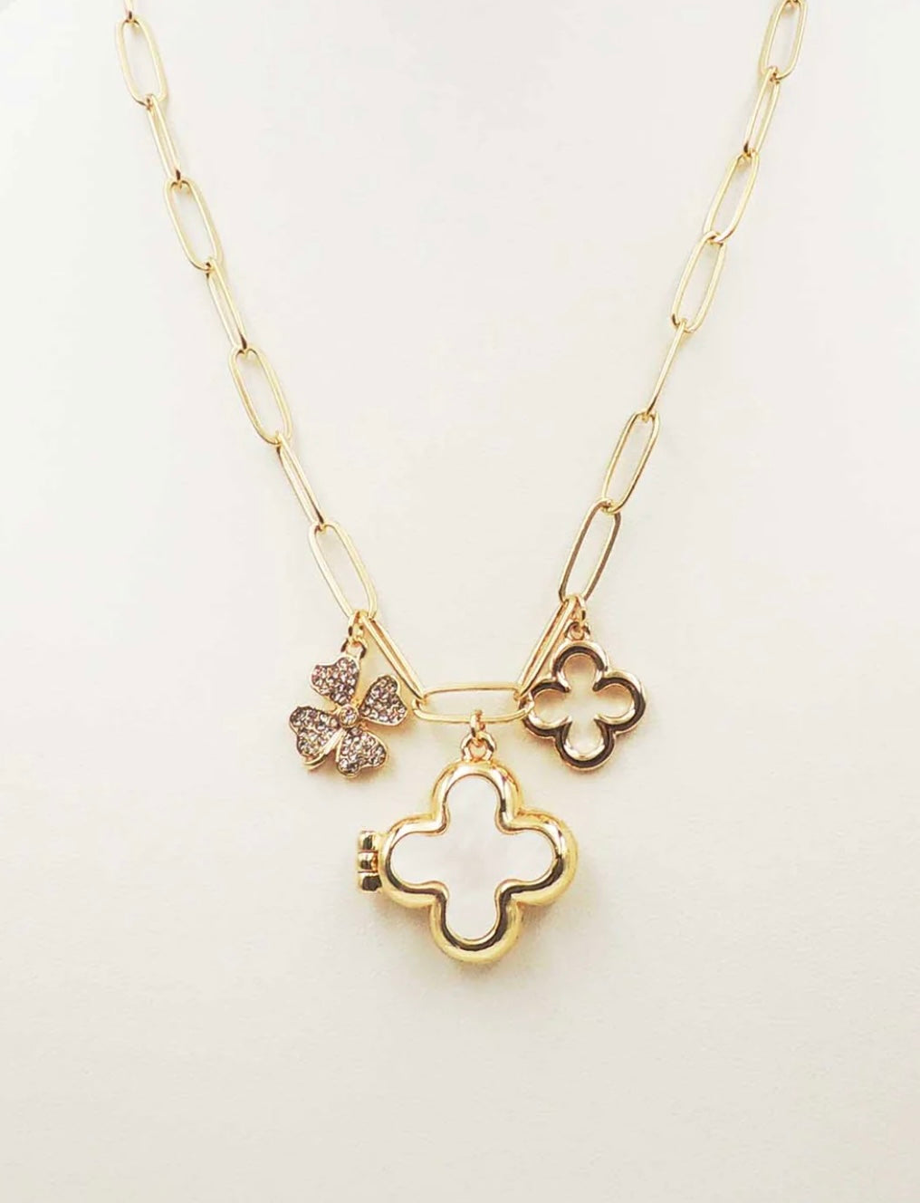 Gold Multi Clover Charm 16