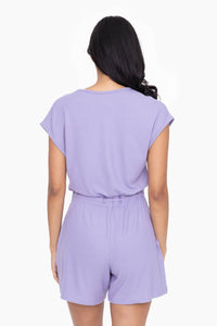 Brushed Hacci V-Neck Romper
