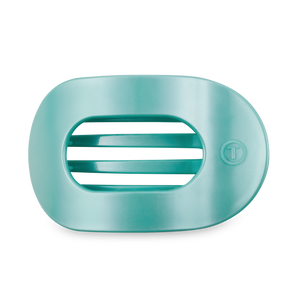 TELETIES - Round Flat Hair Clip | Large | Totally Turquoise