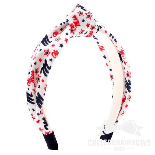 Ole Miss Logo Ripple-Textured Knot Wrap Headband