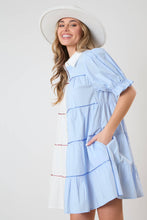 Load image into Gallery viewer, Rebs Rhinestoned Button Down Shirt Dress
