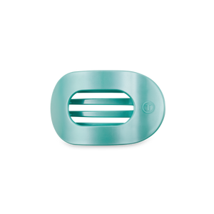 TELETIES - Round Flat Hair Clip | Small | Totally Turquoise