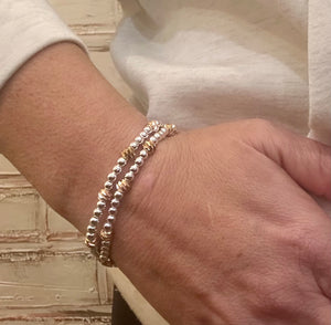 Silver and Gold Textured Bracelet