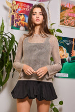 Load image into Gallery viewer, Crewneck Crochet Knit Fishnet Top
