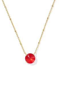 Jolie Short Pendant Necklace in Red Illusion