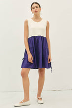 Load image into Gallery viewer, idem ditto - TIERED RUFFLE SKIRT WITH BOW DETAIL CONTRAST MINI DRESS
