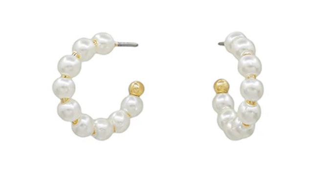 Pearl Hoop Earrings
