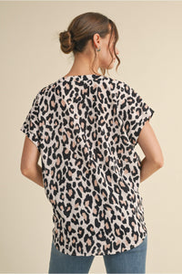 Leopard Print Neutral Top