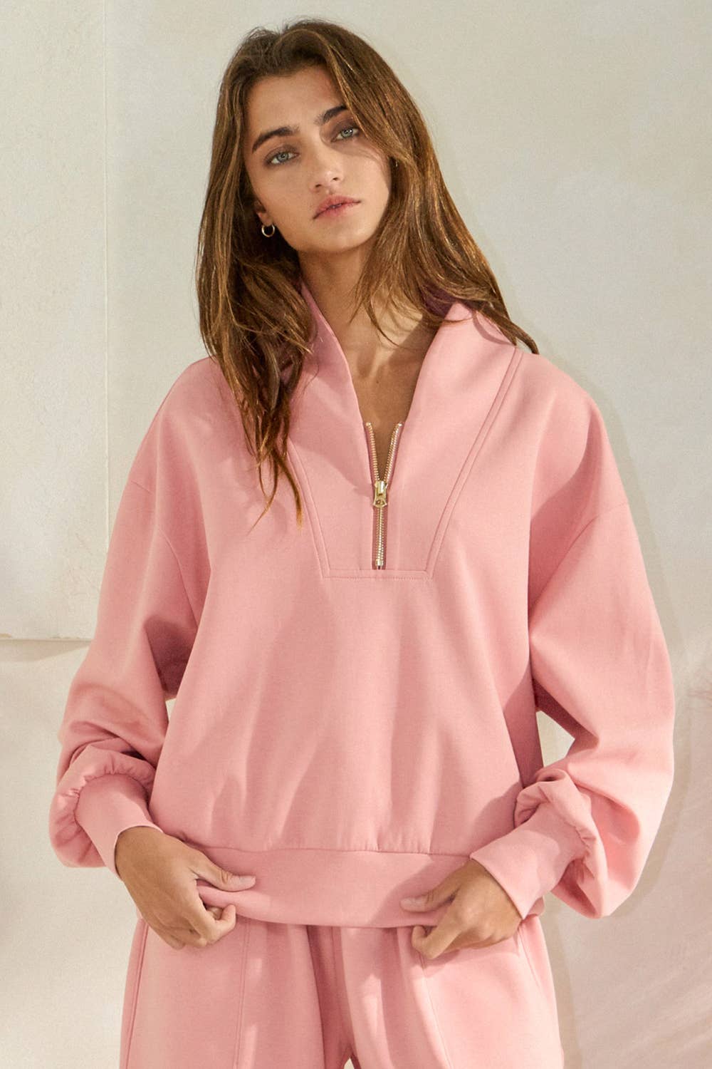 Half Zip-up Scuba Sweatshirts
