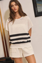 Load image into Gallery viewer, Pointelle Fabric Drop Shoulder Top
