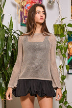 Load image into Gallery viewer, Crewneck Crochet Knit Fishnet Top
