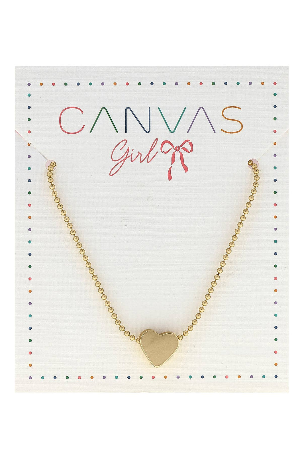 Canvas Style - Cleo Heart Children's Necklace in Worn Gold