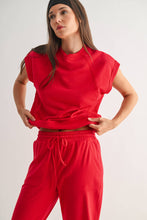 Load image into Gallery viewer, Offset French Terry Cap Sleeve Top
