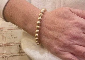 XL textured gold beaded bracelet