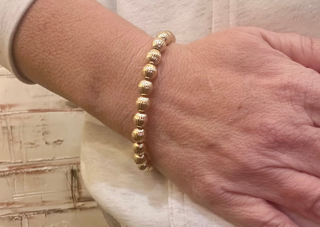 XL textured gold beaded bracelet