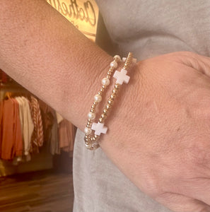 White Cross Pearl Stack