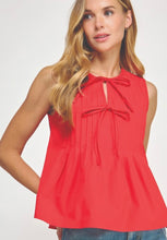 Load image into Gallery viewer, Detail Date Pintuck Tie Top
