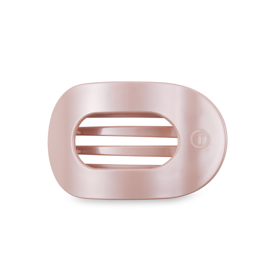 TELETIES - Round Flat Hair Clip | Medium | Pearly Pink