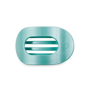TELETIES - Round Flat Hair Clip | Medium | Totally Turquoise