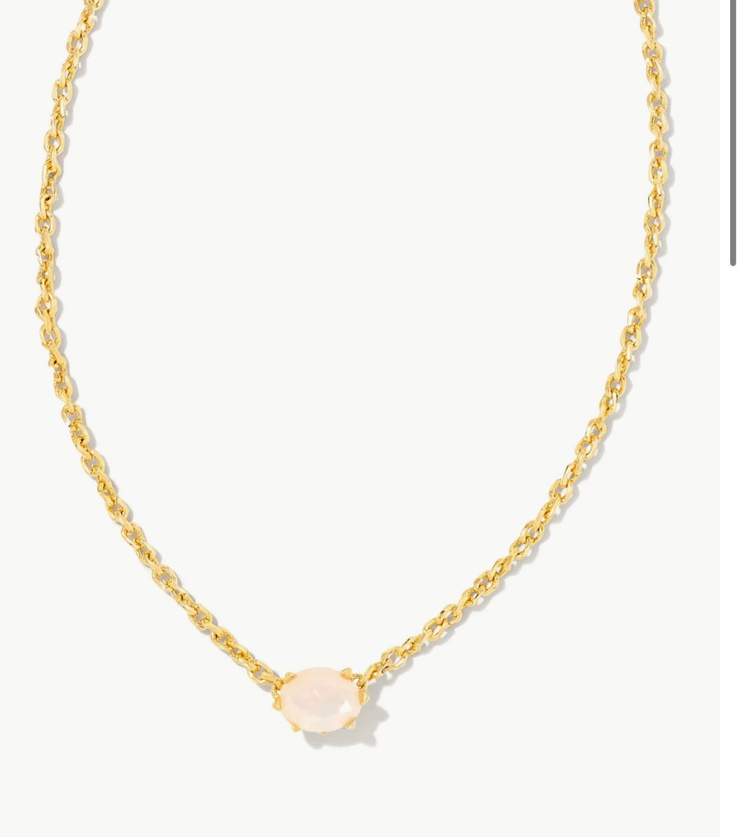 Cailin Gold Pendant Necklace in Champagne Opal Crystal
