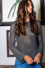 Load image into Gallery viewer, Crewneck Crochet Knit Fishnet Top
