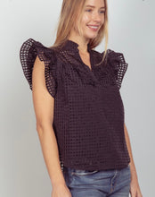 Load image into Gallery viewer, Checkered Organza Ruffled Blouse Top
