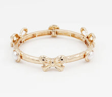 Load image into Gallery viewer, Gold Metal Bow Stretch Bracelets
