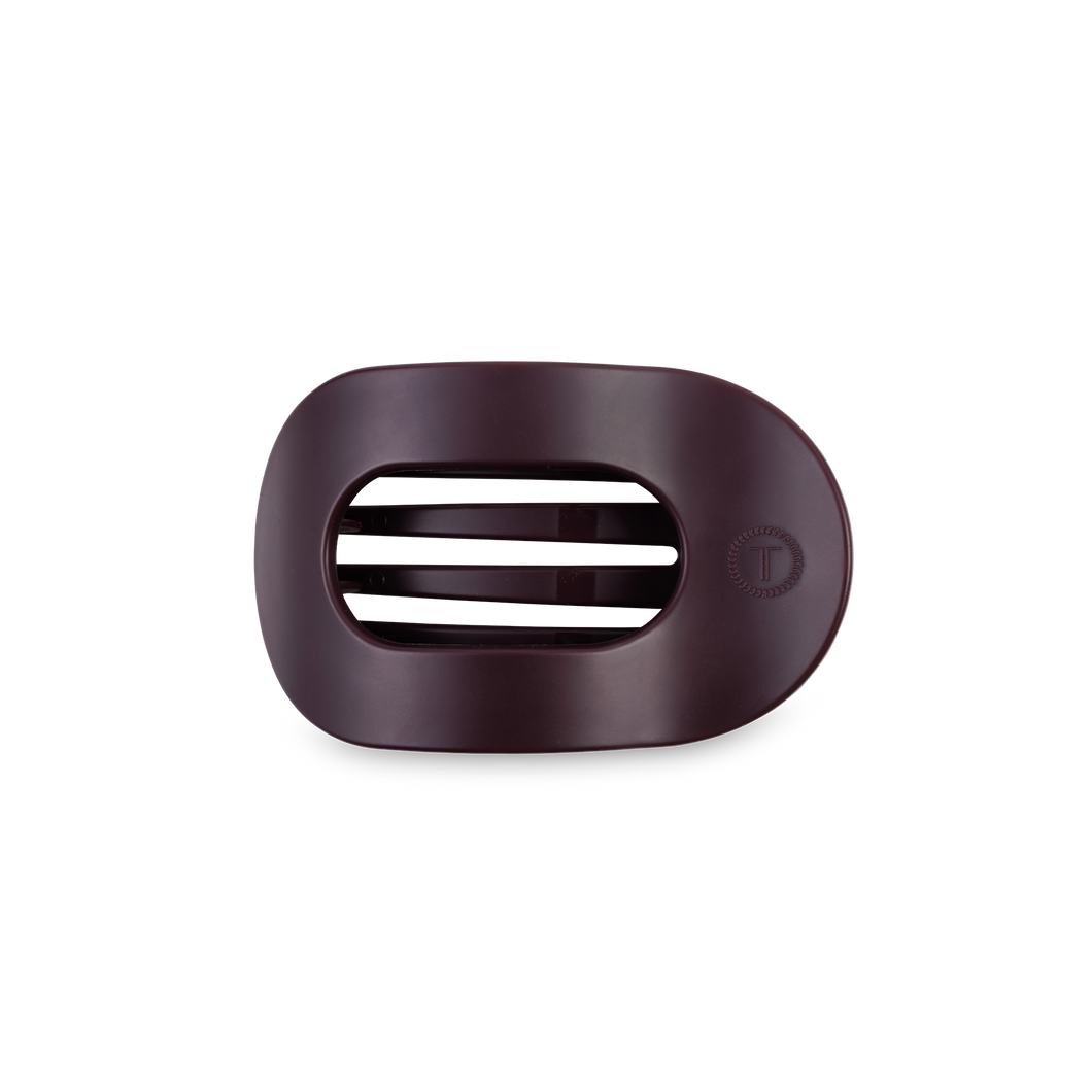 TELETIES - Round Flat Hair Clip | Small | Burgundy Bliss