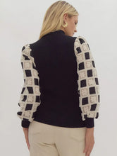 Load image into Gallery viewer, Mock Neck Sweater with Crochet Floral Overlay Long Sleeve
