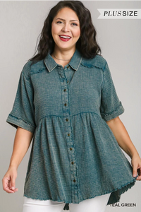 Curvy Mineral Button Down Tunic