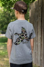 Load image into Gallery viewer, Youth Tee - Throwback Camo Flying Duck
