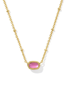 Mini Elisa Gold Satellite Short Pendant Necklace in Azalea Illusion