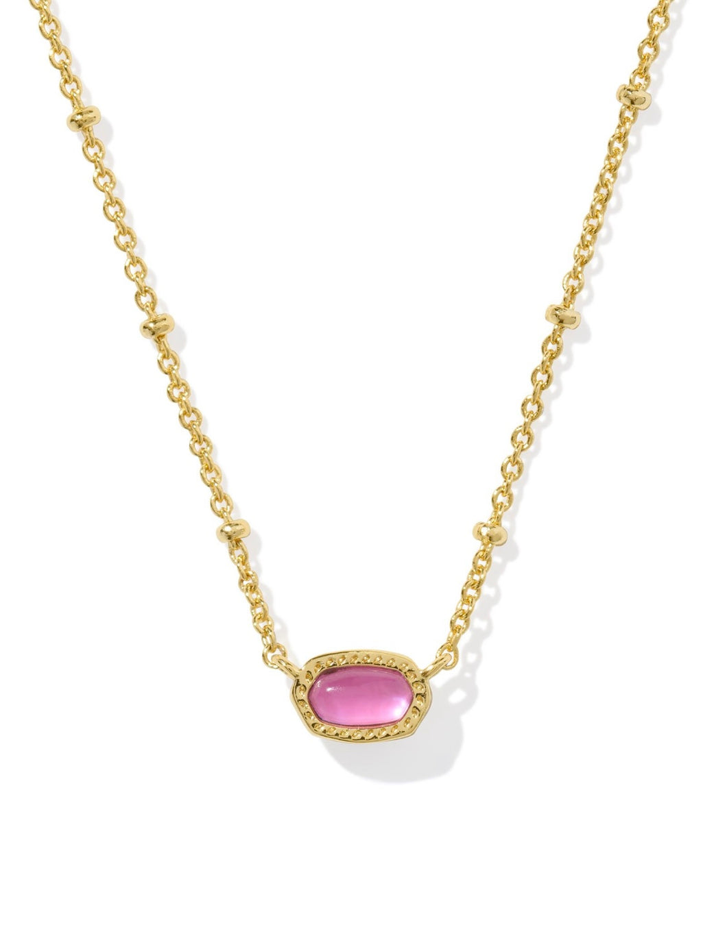 Mini Elisa Gold Satellite Short Pendant Necklace in Azalea Illusion