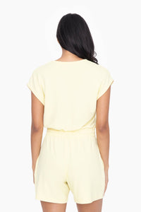 Brushed Hacci V-Neck Romper