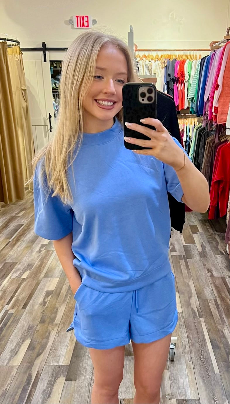 SCUBA HIGH NECK TOP & DOLPHIN SHORTS SET