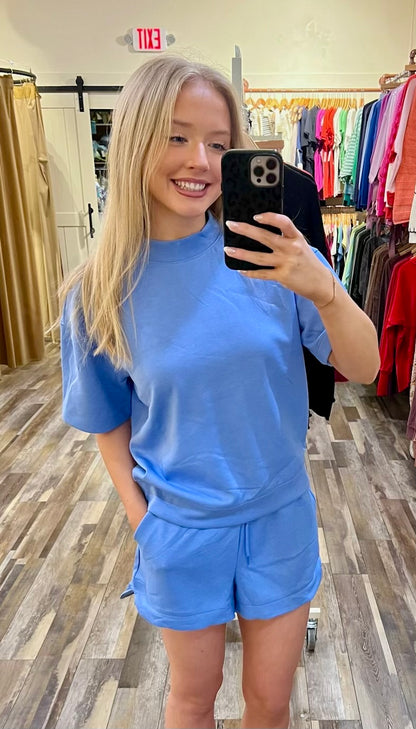 SCUBA HIGH NECK TOP & DOLPHIN SHORTS SET