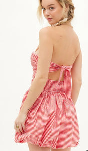 Gingham Print Bubble Dress