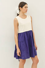 Load image into Gallery viewer, idem ditto - TIERED RUFFLE SKIRT WITH BOW DETAIL CONTRAST MINI DRESS
