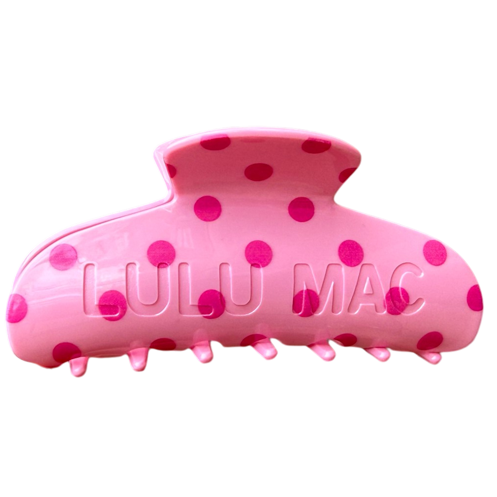 LULU MAC HAIR CLIPS Pink/Hot Pink Dot